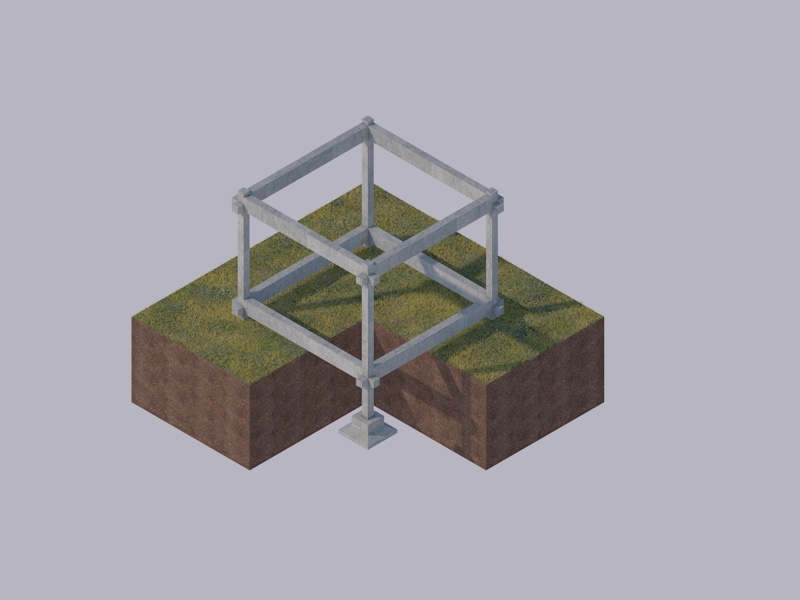 SMP Technical Frame — concrete skeleton on 4x4m grid